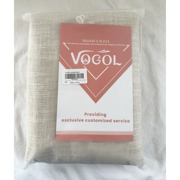 VOGOL‎ Linen Textured Boho Curtain Drape Panel W52 x L84 Inches Beige Cream - Picture 6 of 7